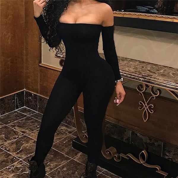 Women's Long Sleeve Off The Shoulders Jumpsuits