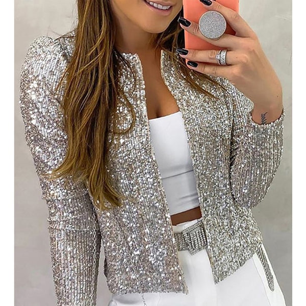 Womens Fashion Sequin Jackets